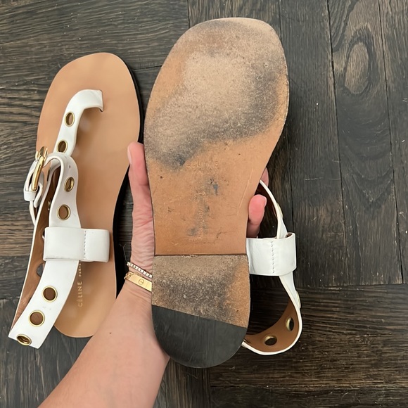 Authentic USED CÉLINE WHITE sandals size 36 - Picture 10 of 16